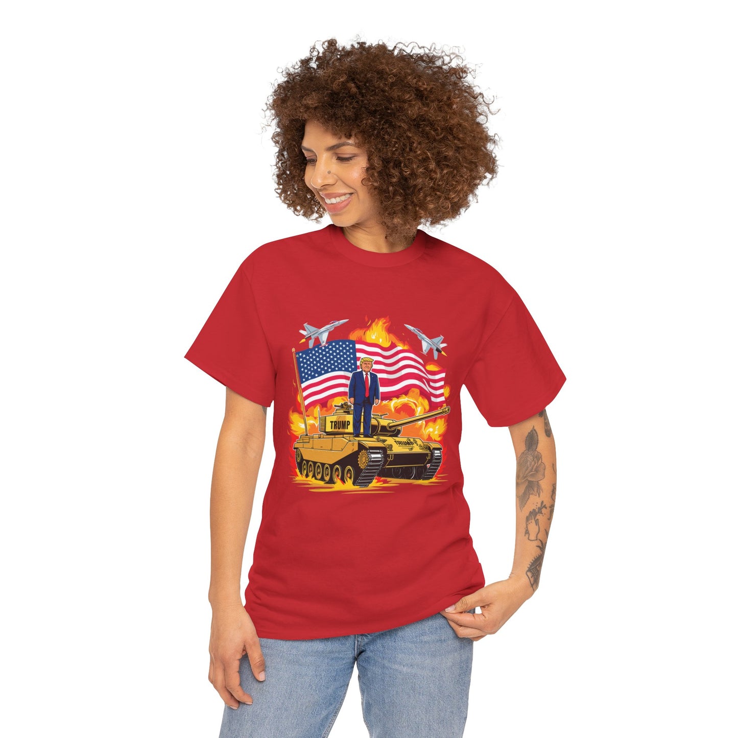 Donald J. Trump on Armored Vehicle - Bold Graphic Tee for Proud Supporters and Patriots, Trump For President 2024, Pro America Shirt