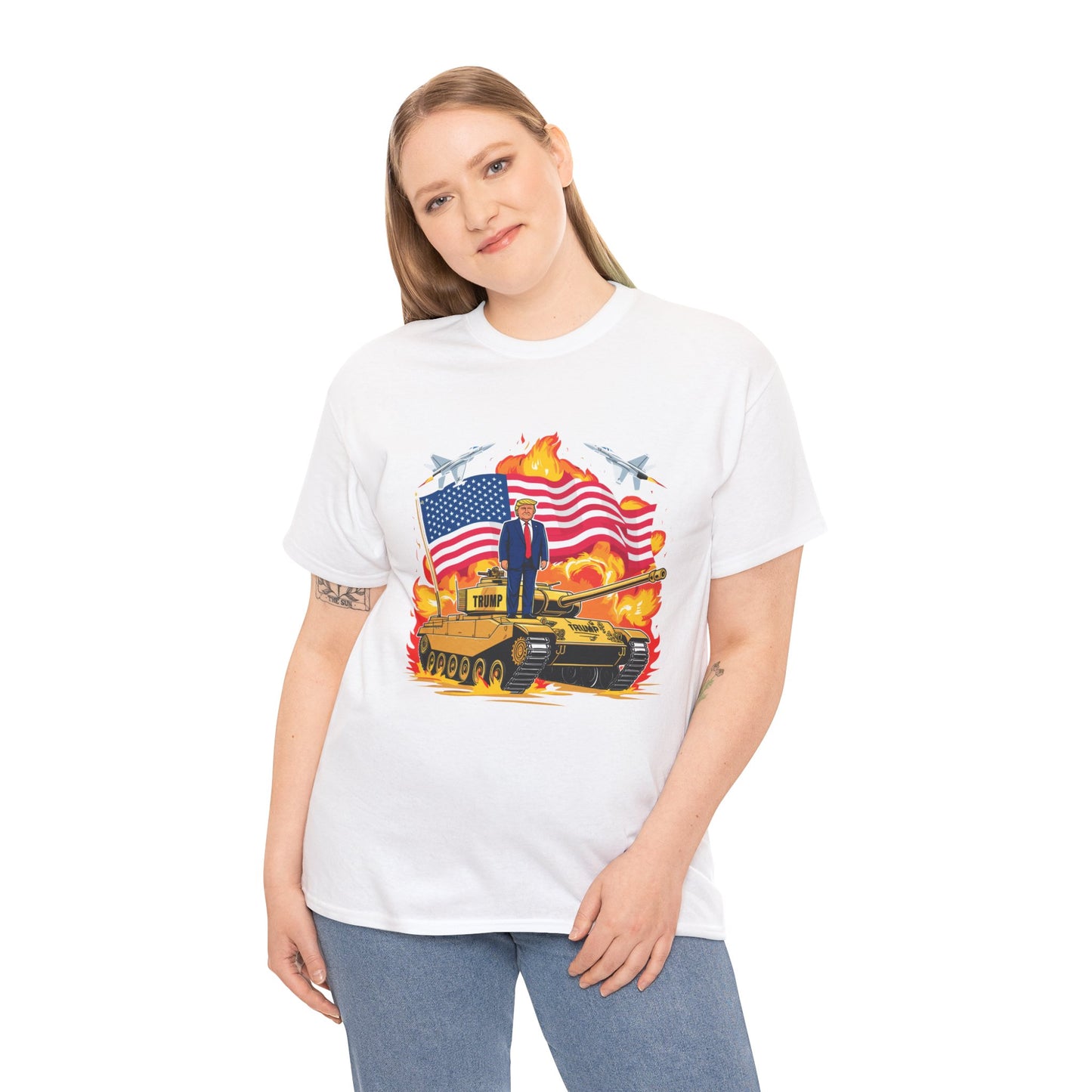 Donald J. Trump on Armored Vehicle - Bold Graphic Tee for Proud Supporters and Patriots, Trump For President 2024, Pro America Shirt