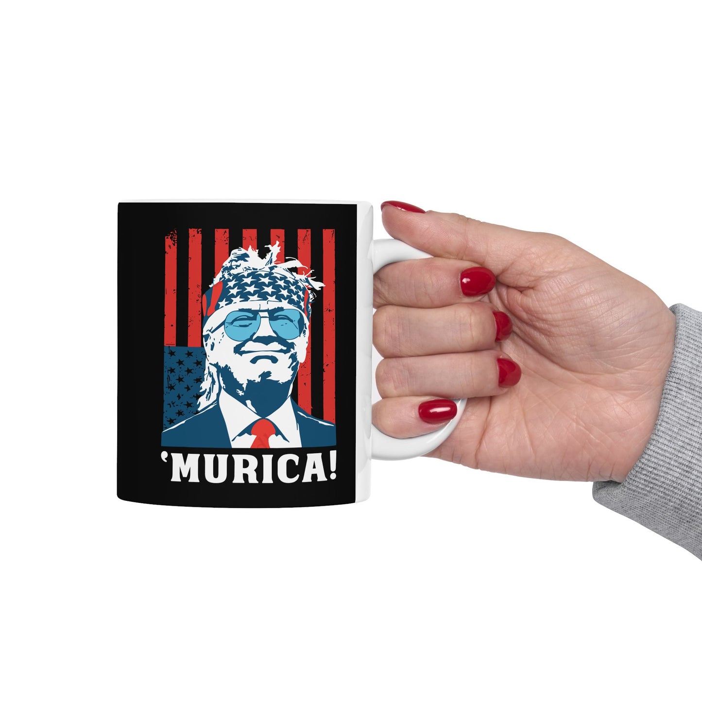 Trump ‘Murica’ Mug, Trump 45 47 Ceramic Mug, Trump 2024, Trump 45/47 MAGA Legacy, 45 47 American President, Trump For President 2024