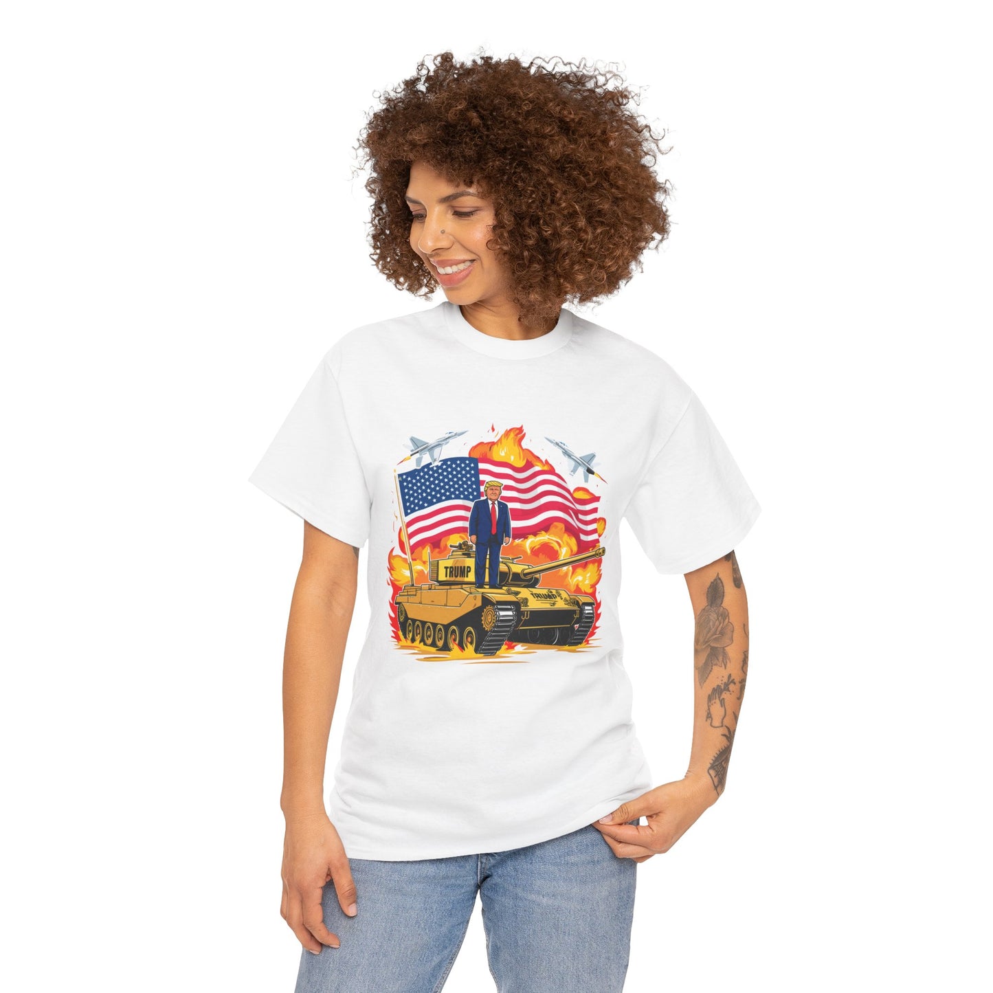 Donald J. Trump on Armored Vehicle - Bold Graphic Tee for Proud Supporters and Patriots, Trump For President 2024, Pro America Shirt