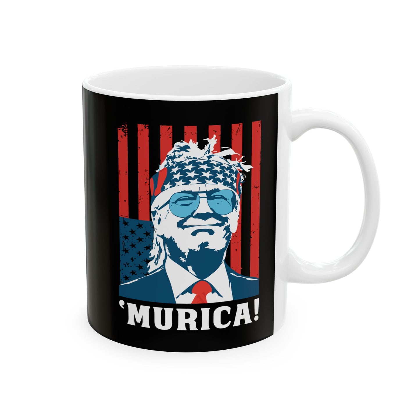 Trump ‘Murica’ Mug, Trump 45 47 Ceramic Mug, Trump 2024, Trump 45/47 MAGA Legacy, 45 47 American President, Trump For President 2024