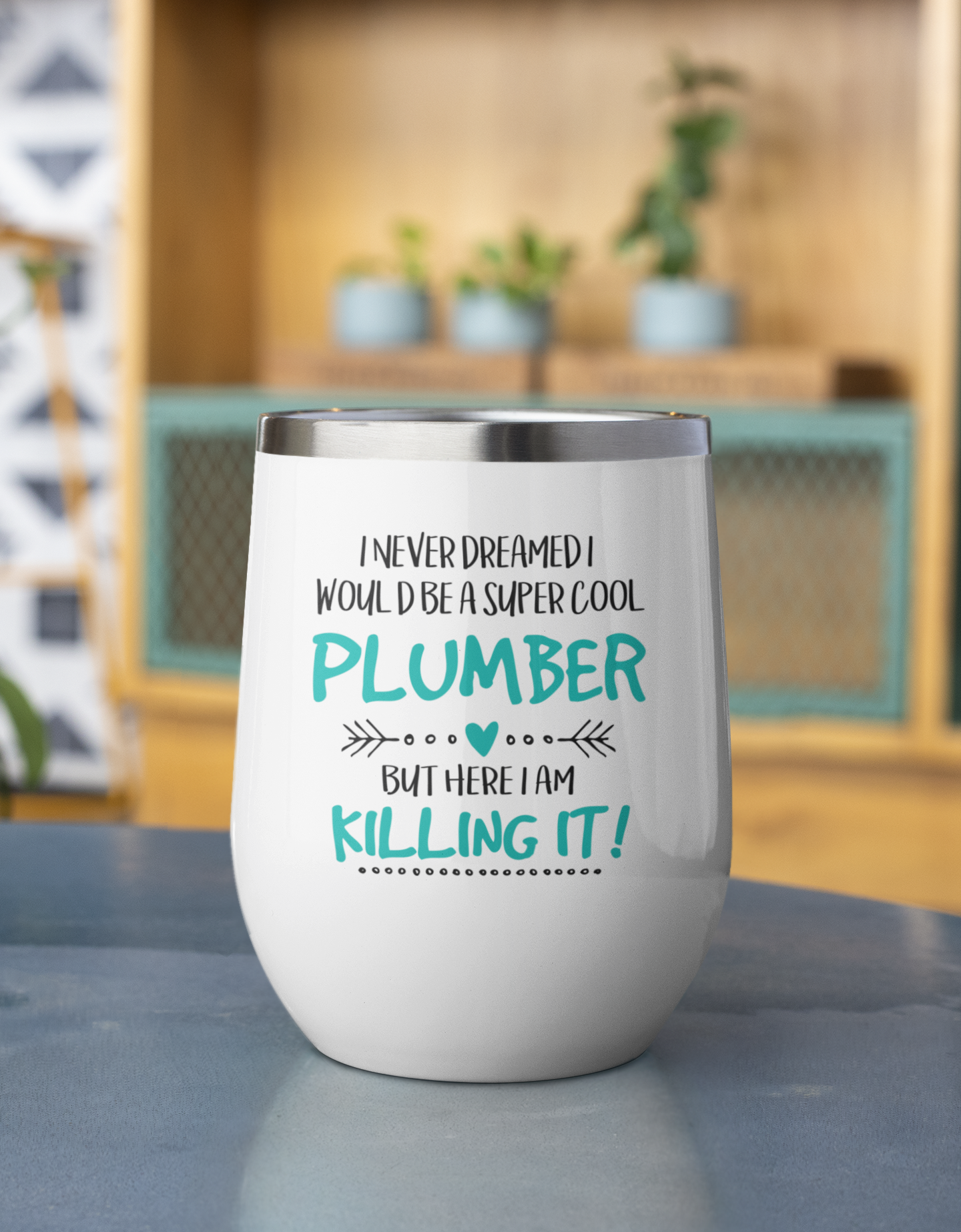 Plumber Wine Tumbler Gift, Personalized Wine 12oz Mug, Stainless Steel Work Quote Tumbler, Unique Drinkware, Fit for All plumber