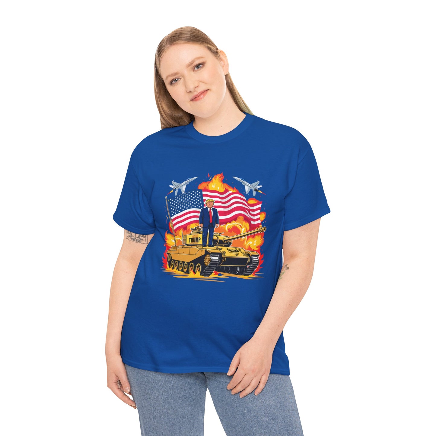 Donald J. Trump on Armored Vehicle - Bold Graphic Tee for Proud Supporters and Patriots, Trump For President 2024, Pro America Shirt