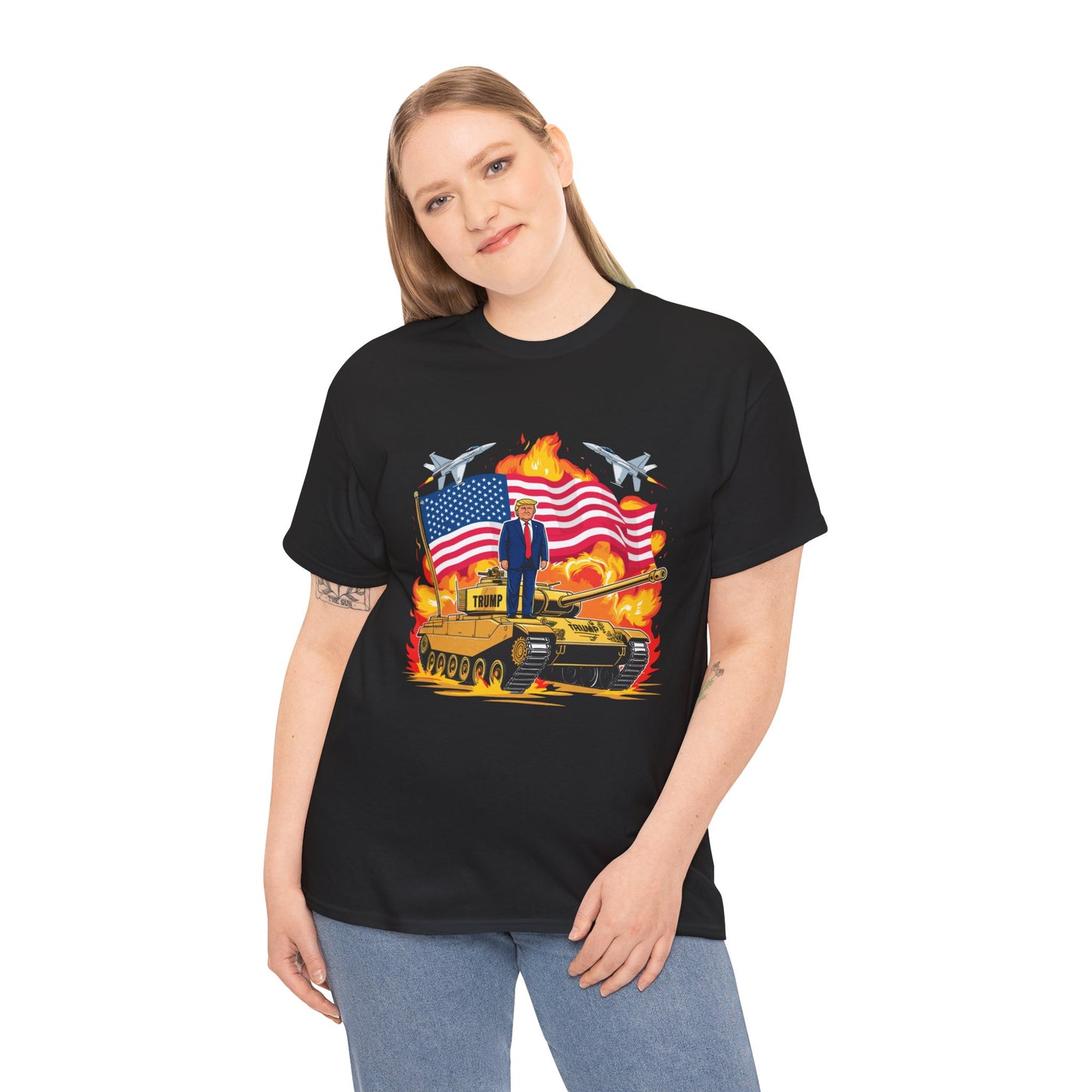 Donald J. Trump on Armored Vehicle - Bold Graphic Tee for Proud Supporters and Patriots, Trump For President 2024, Pro America Shirt