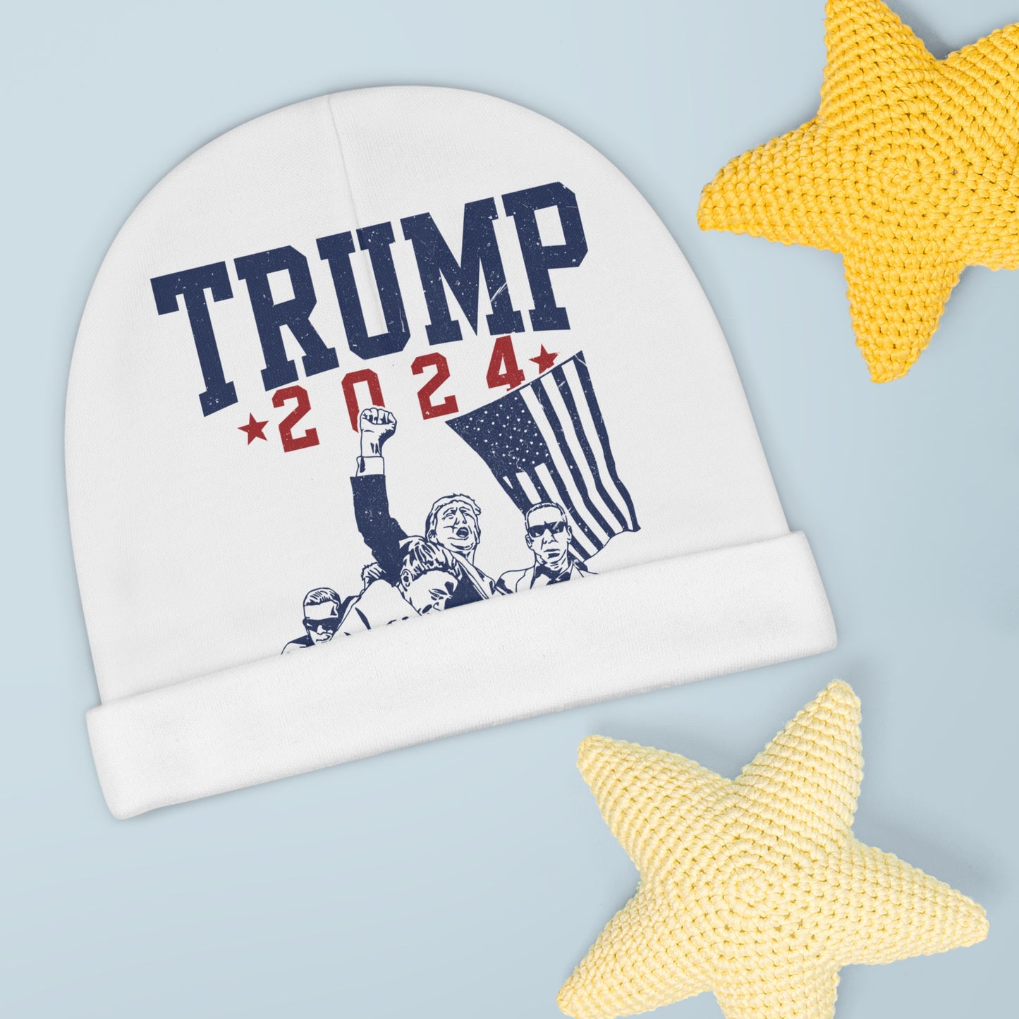 Donald Trump 2024 American President Baby Beanie - Politics Gifts Beanie, MAGA Plus Size Beanie, American Dream 2024 Beanie, Trendy Political Beanie
