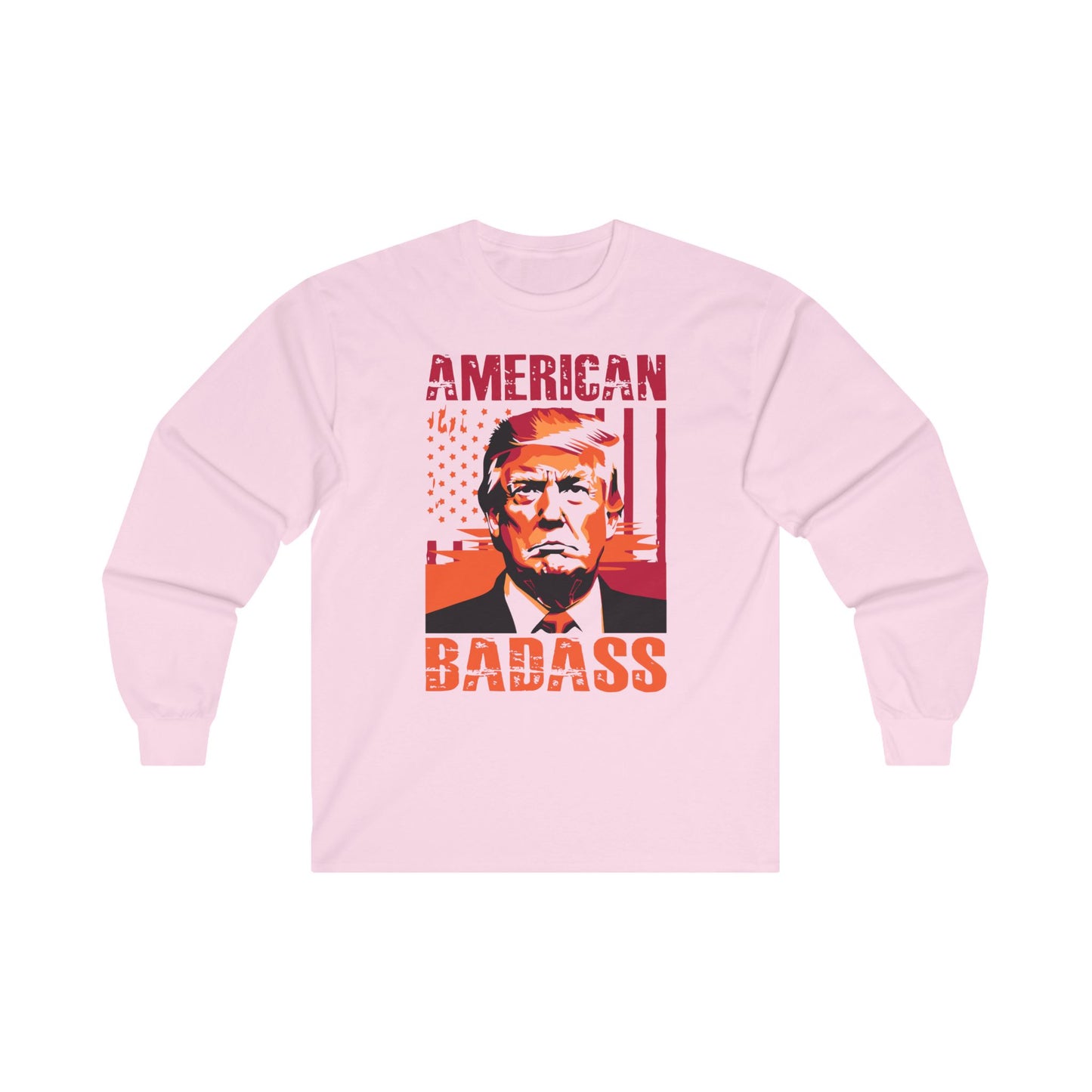 Trump American Badass Sweatshirt | Patriotic Trump Sweat | Trump for President 2024 Election Shirt | Bold American Pride Tee |