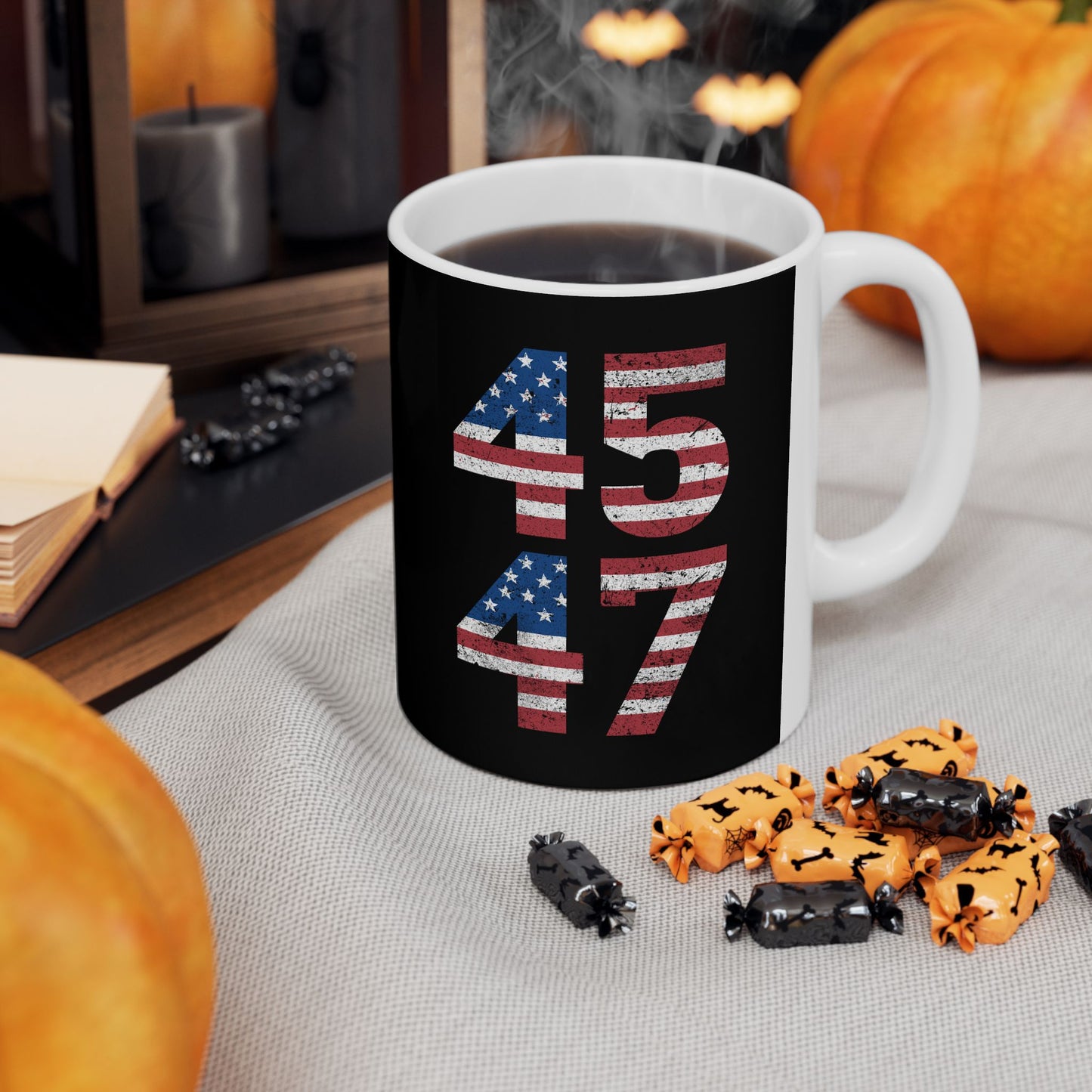 Trump 45 47 Ceramic Mug, Trump 2024, Trump 45/47 MAGA Legacy, 45 47 American President, Trump For President 2024