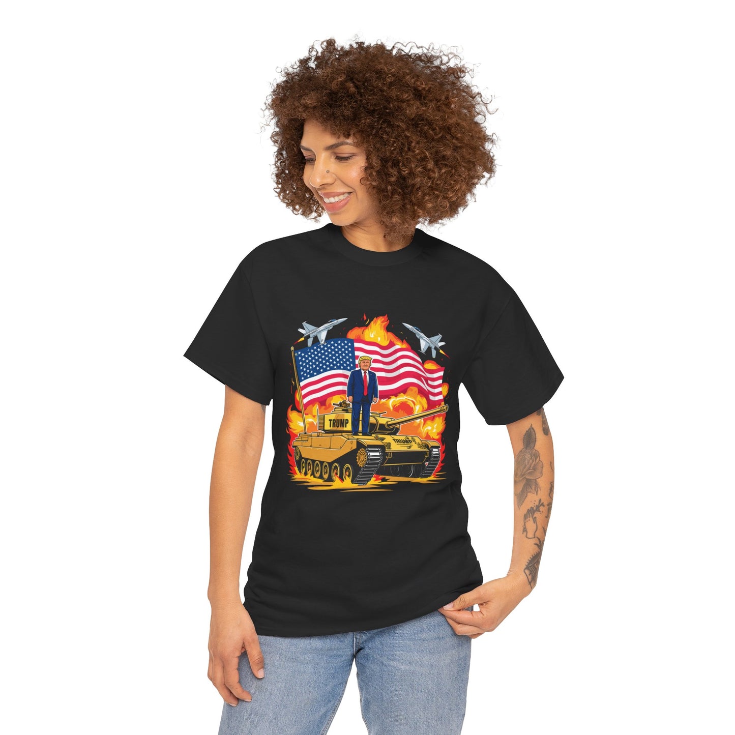 Donald J. Trump on Armored Vehicle - Bold Graphic Tee for Proud Supporters and Patriots, Trump For President 2024, Pro America Shirt