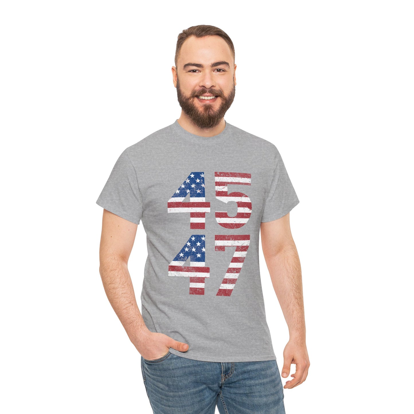 45 47 Trump 2024 Vintage T-Shirt, Classic Fit, Crew Neck Tee, President Election Tee, Patriotic Gift For Election, US President Election Campaign Gift