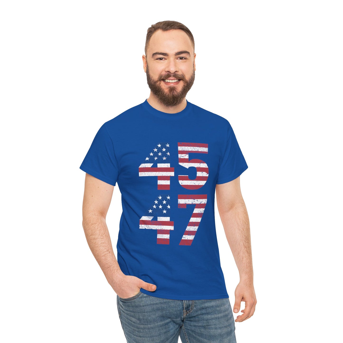 45 47 Trump 2024 Vintage T-Shirt, Classic Fit, Crew Neck Tee, President Election Tee, Patriotic Gift For Election, US President Election Campaign Gift
