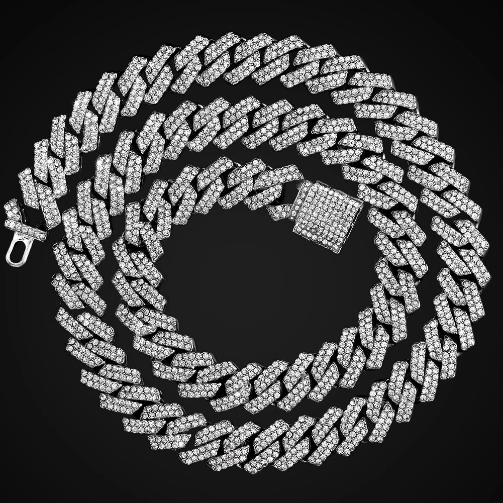 14MM Iced Out Cuban Link Chain – Bling Miami Necklace for Men & Women