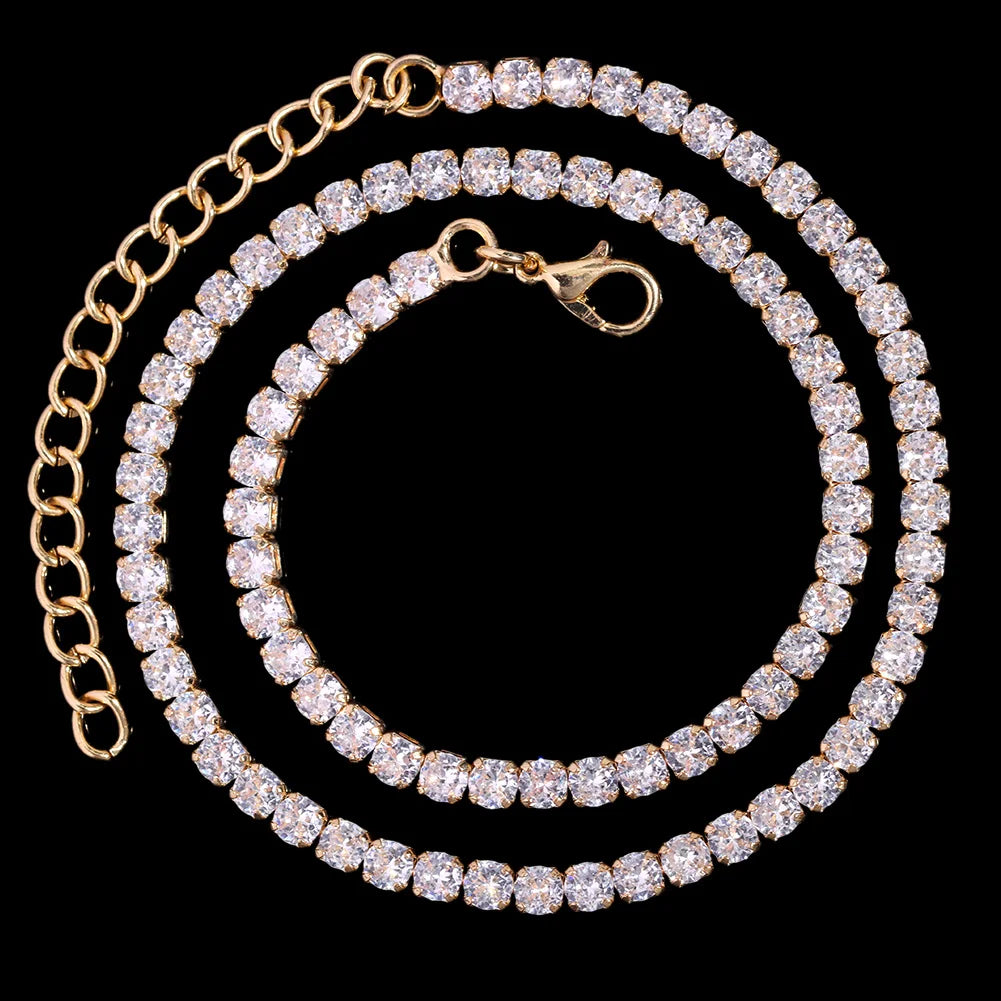 Iced Out Cuban Link Chain – Rhinestone Hip-Hop Necklace for Men & Women