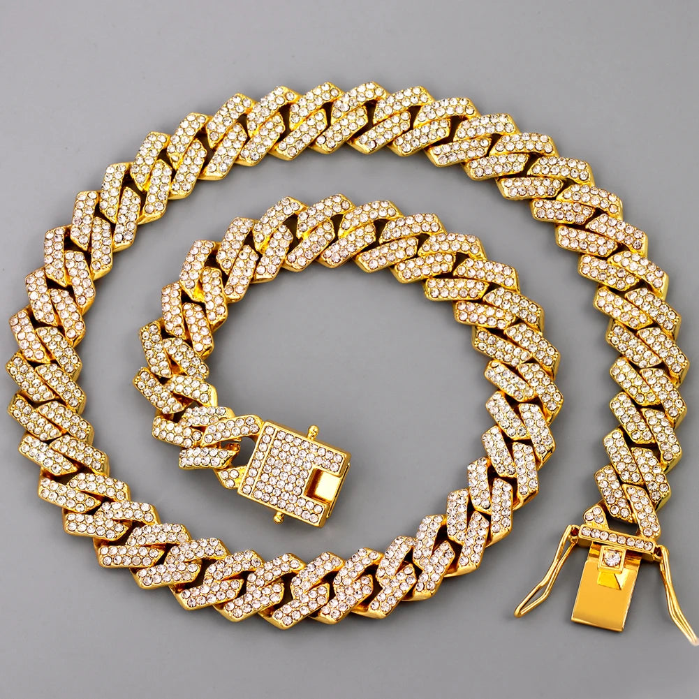 14MM Iced Out Cuban Link Chain – Bling Miami Necklace for Men & Women