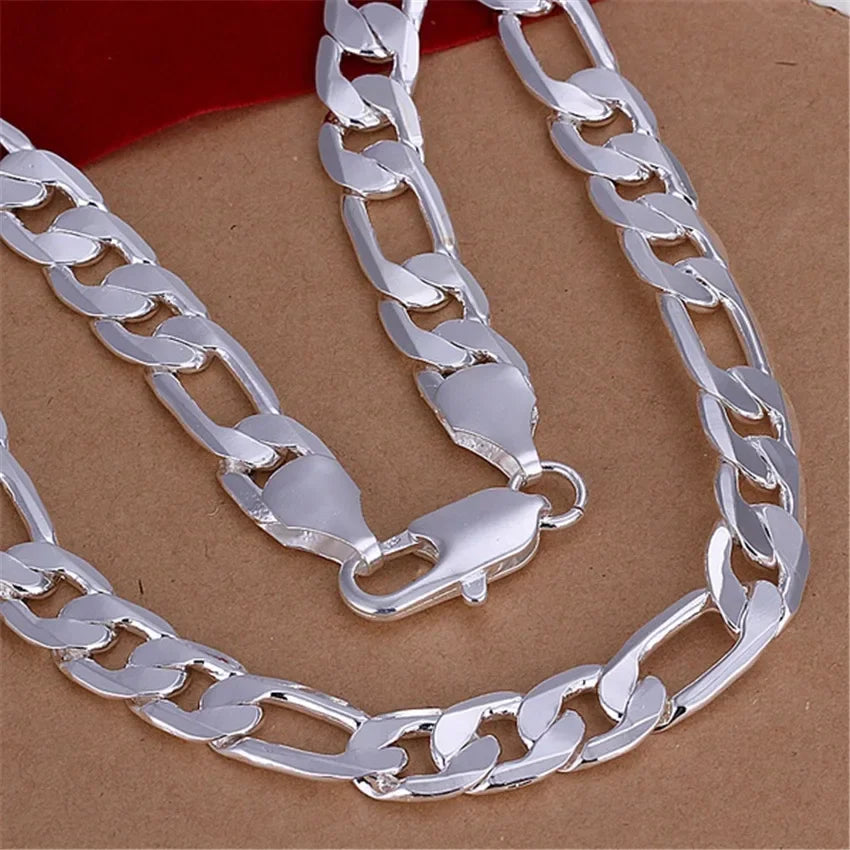 Men’s 925 Sterling Silver Cuban Chain – Classic 12MM Necklace (18-30 Inch)