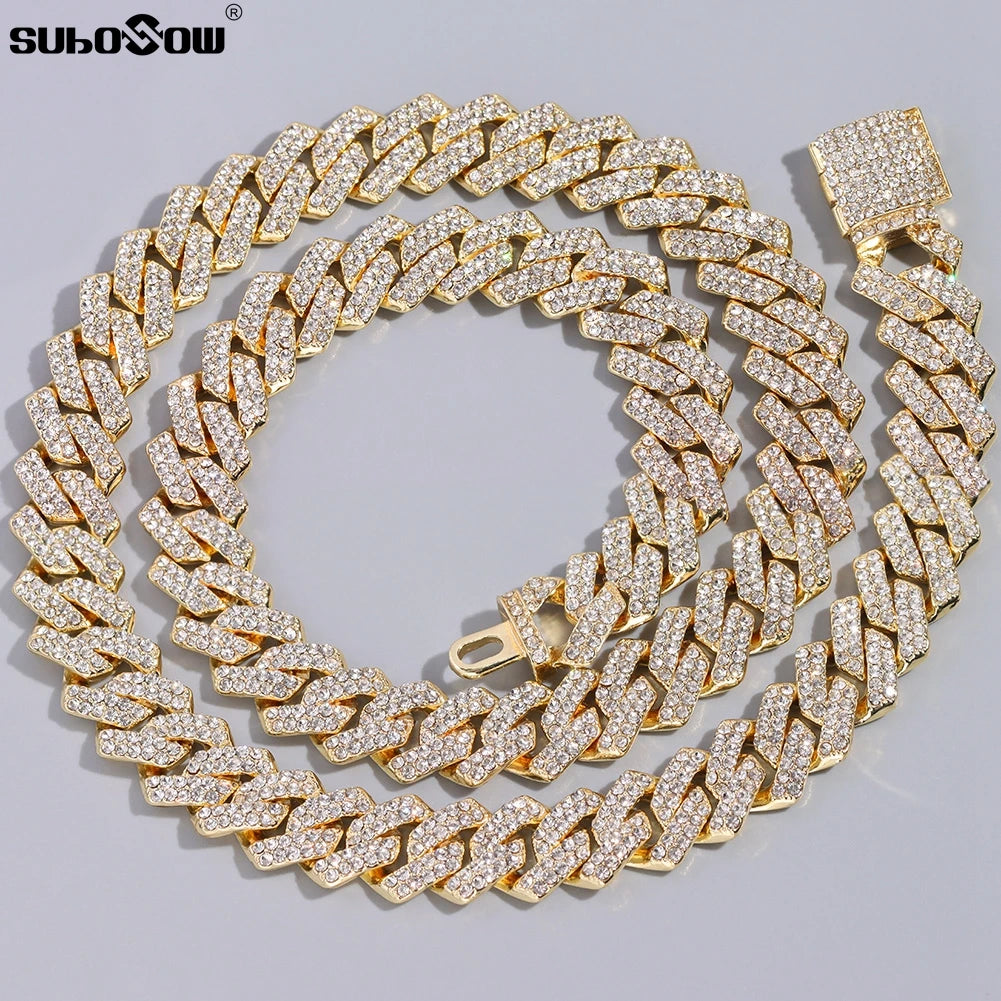 14MM Iced Out Cuban Link Chain – Bling Miami Necklace for Men & Women