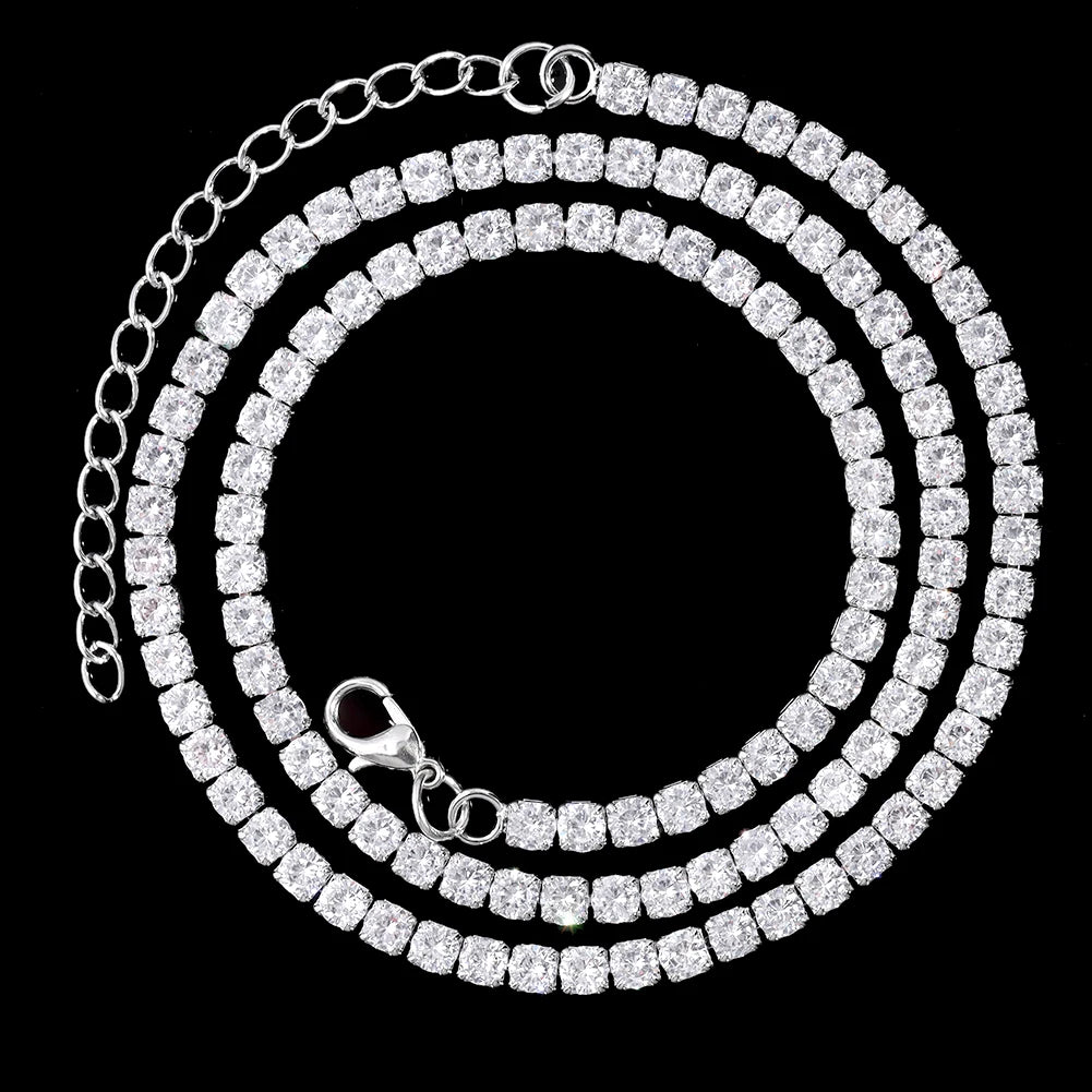 Iced Out Cuban Link Chain – Rhinestone Hip-Hop Necklace for Men & Women