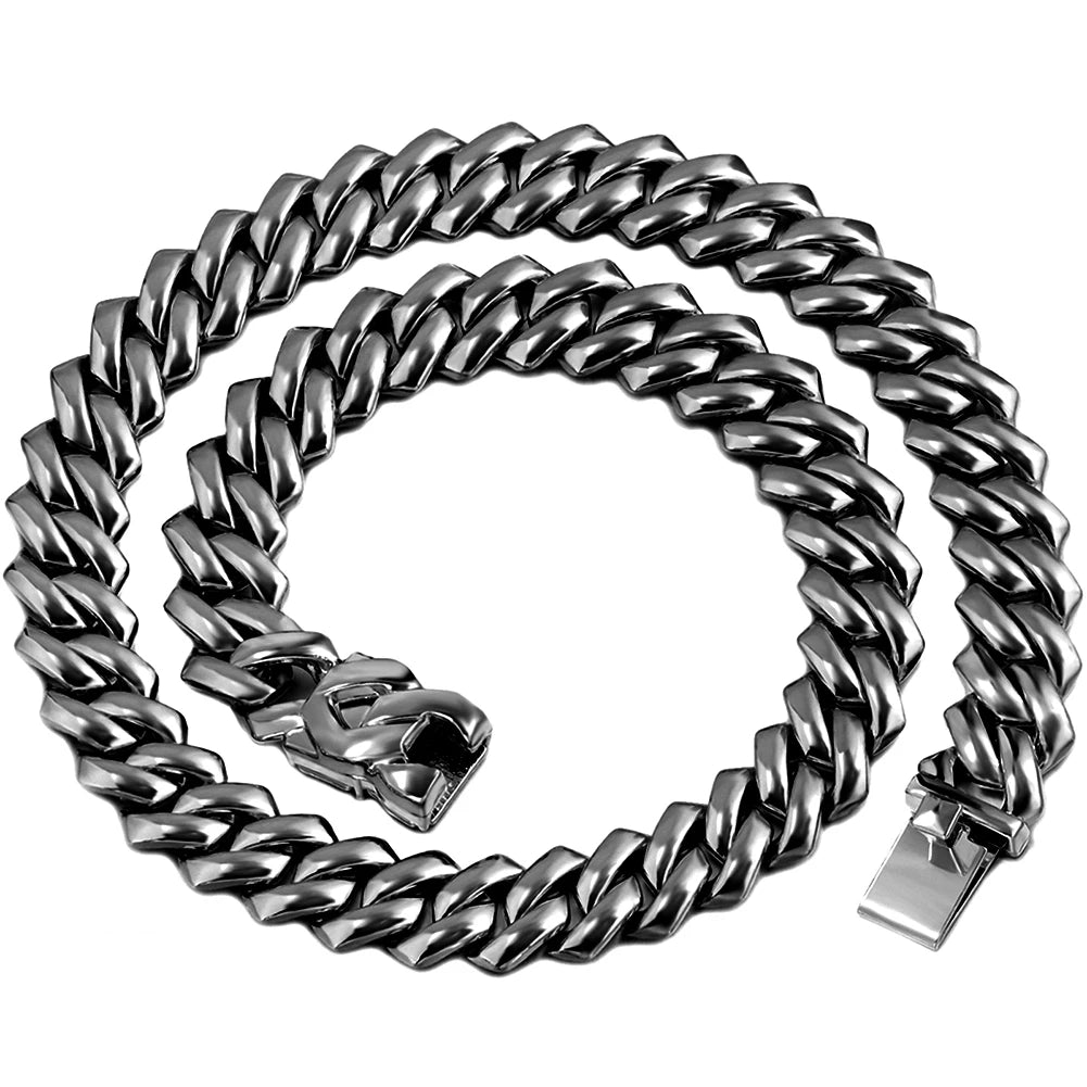 Women’s 14MM Cuban Link Choker – Rhinestone Bling Miami Chain
