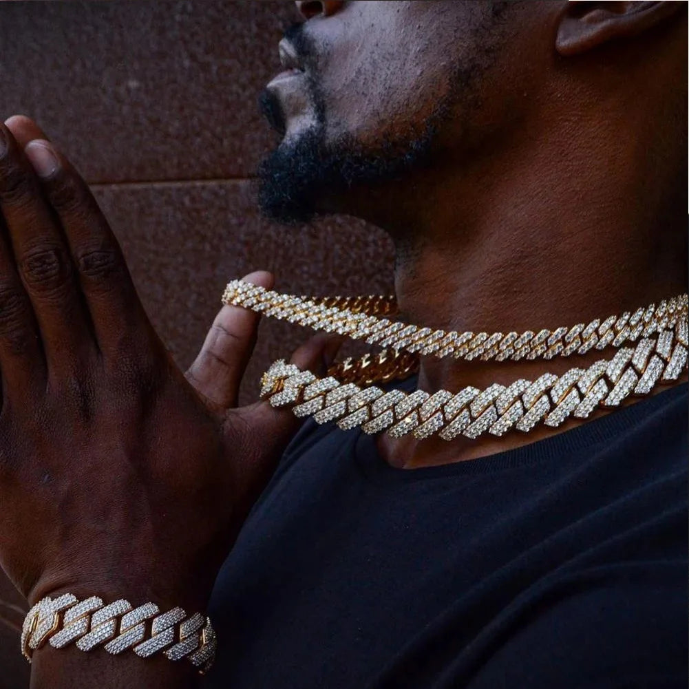 14MM Iced Out Cuban Link Chain – Bling Miami Necklace for Men & Women