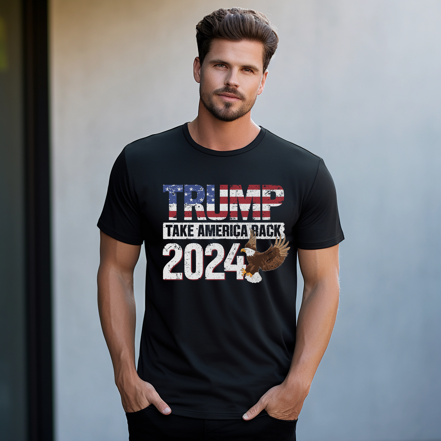 Donald Trump 2024 Take America Back, USA Flag Patriotic T-Shirt, Trump 2024 Shirt, Election Campaign Gift, Support Trump Shirt, Trump 2024 Election Shirt