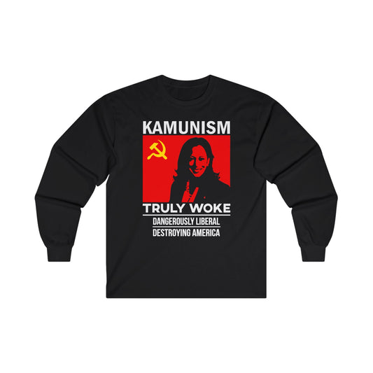 Kamunism truly woke - Trump for President 2024 I Pro Trump 2024 long sleeve tee I Pro American long sleeve tee I Trump makes America great again I