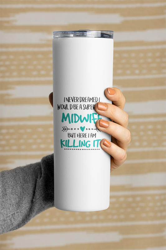 Personalized 20oz Midwife Tumbler, Funny Quote Coffee Mug, Custom Sip Maker Gift for Midwives, Appreciation Drinkware.