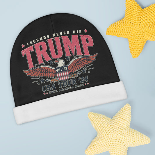 Legends never die - Trump 2024 Beanie, Donald Trump 2024 American President Beanie, President Trump Beanie, Trump USA Gift 2024 Beanie,  Republican Beanie, MAGA Plus Size Beanie