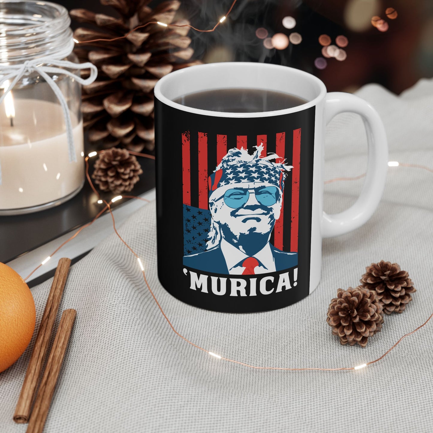 Trump ‘Murica’ Mug, Trump 45 47 Ceramic Mug,  Trump 2024, Trump 45/47 MAGA Legacy, 45 47 American President, Trump For President 2024