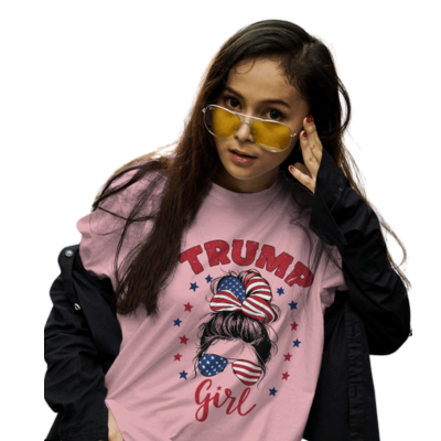 Trump Girl T-Shirt, Support Trump, Patriotic Apparel, Conservative Gift, Election Campaign Gift, Trump 2024 Election Shirt, Donald Trump 2024 Shirt