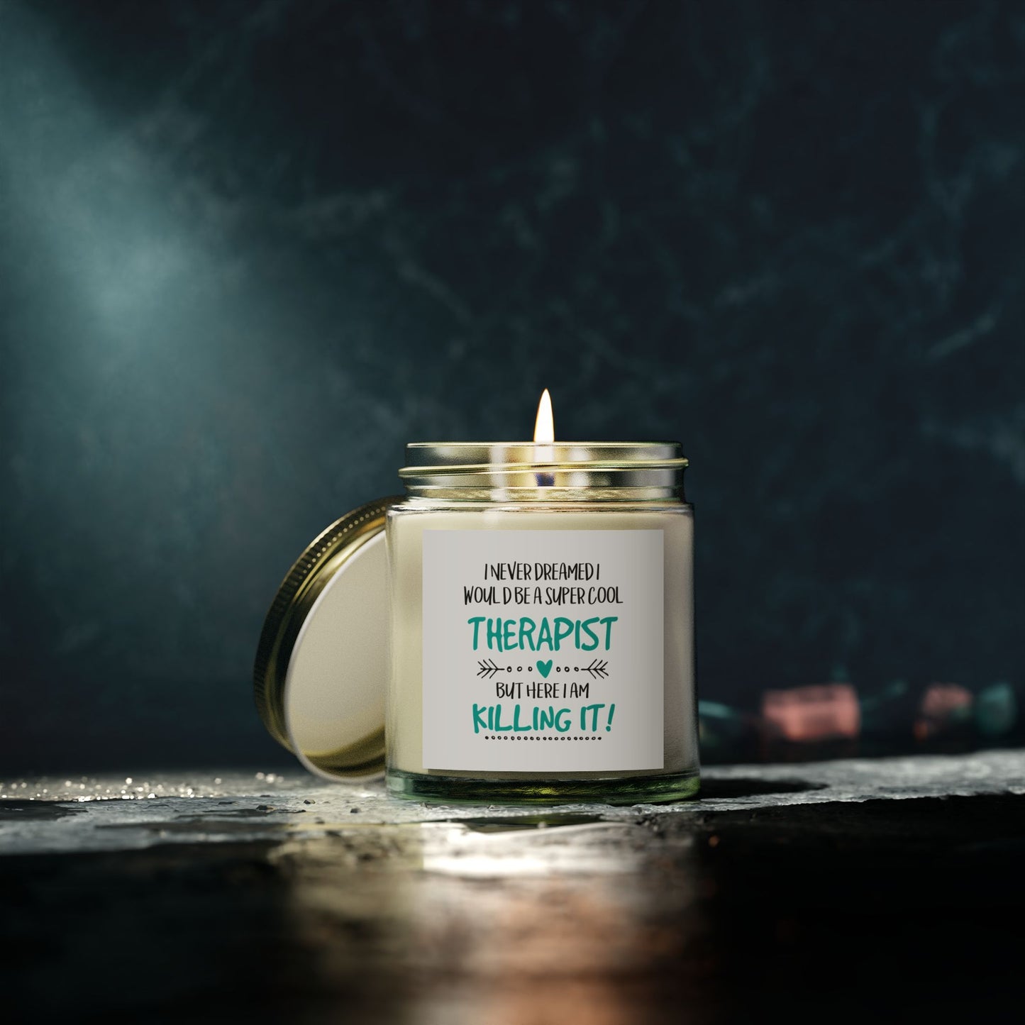 Therapist Coconut Apricot Wax 5 (4oz, 9oz)Candle,Motivational Aromatherapy Scented Candle, Personalized Self-Care Unique Gift for Therapists