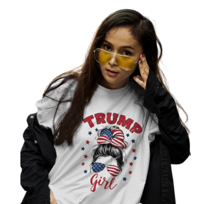 Trump Girl T-Shirt, Support Trump, Patriotic Apparel, Conservative Gift, Election Campaign Gift, Trump 2024 Election Shirt, Donald Trump 2024 Shirt